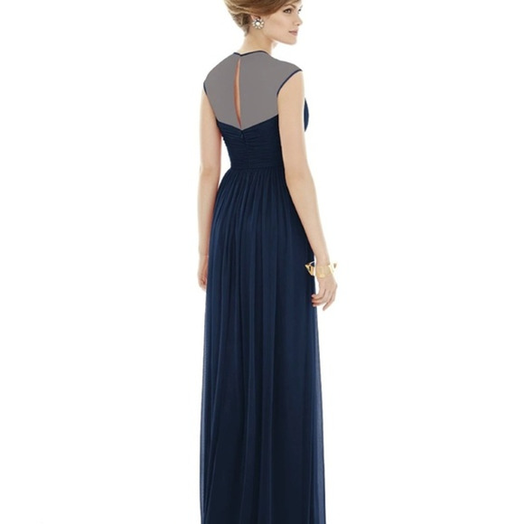 NEW! Alfred Sung Size 10 Chiffon V-Neck Maxi Black Dress $231 msrp J2-11 - Picture 2 of 10